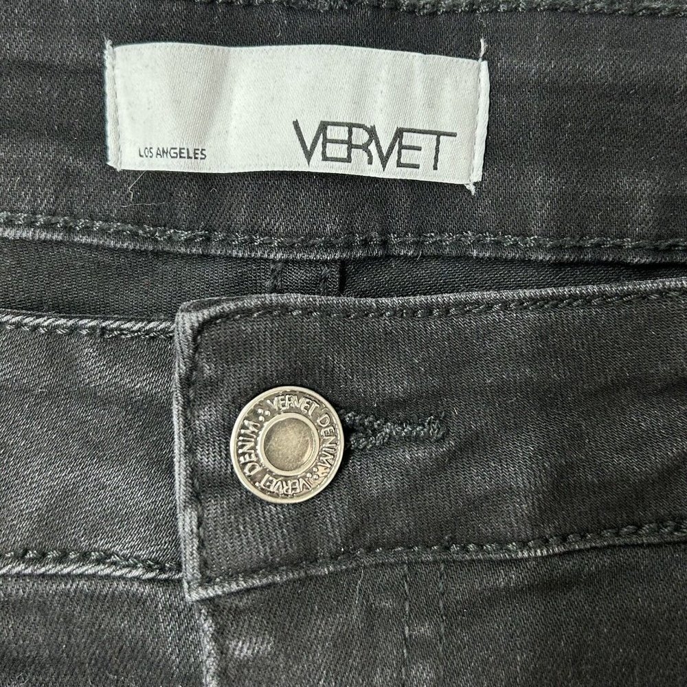 Vervet Frayed Skinny Jeans Womens Size 31 Black High‎ Rise Ankle - Picture 3 of 10
